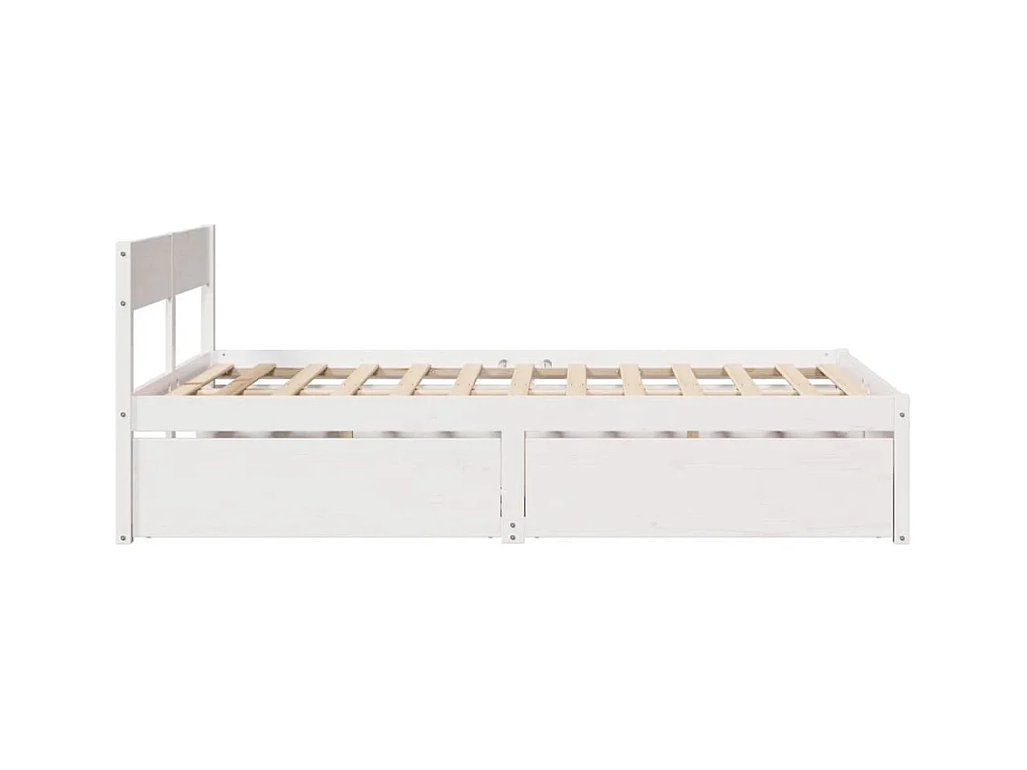 Bedframe zonder matras wit 140x190 cm massief grenenhout