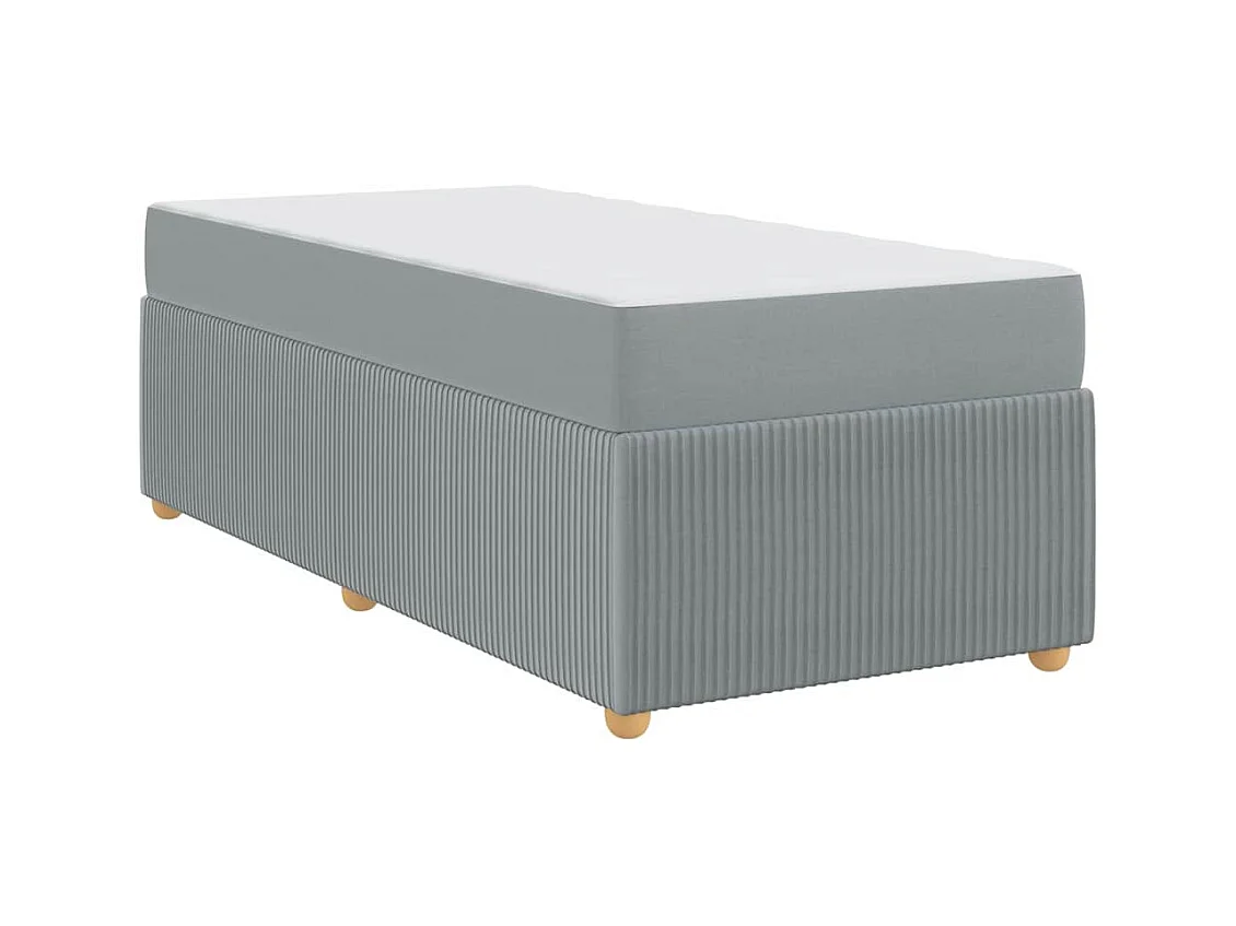 Estructura de cama con colchón Tejido gris claro 80 x 200 cm