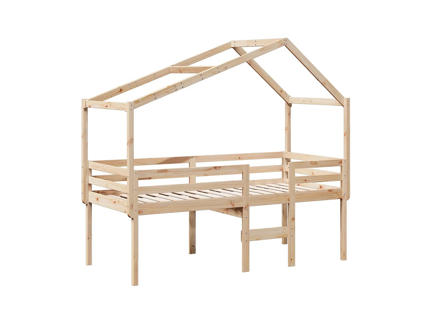 Cama alta sin colchón 90x190 cm madera maciza de pino