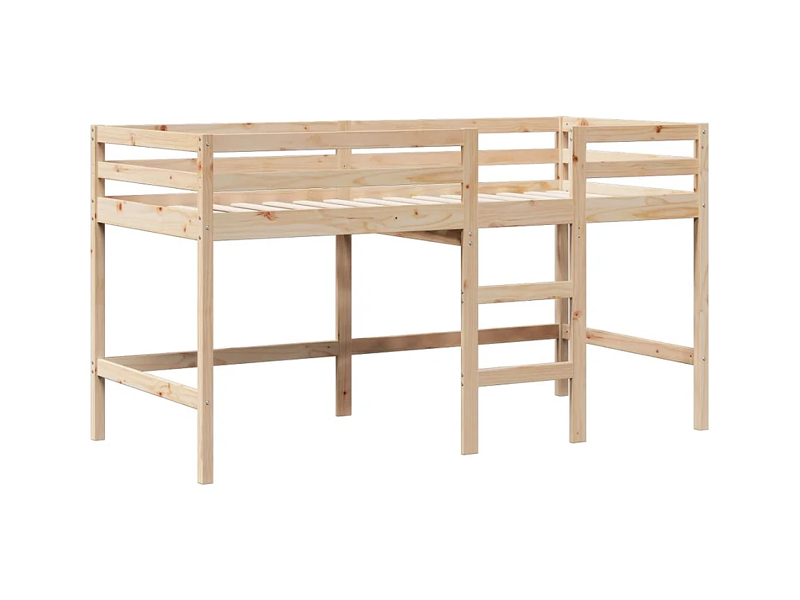 Cama alta sin colchón 90x190 cm madera maciza de pino