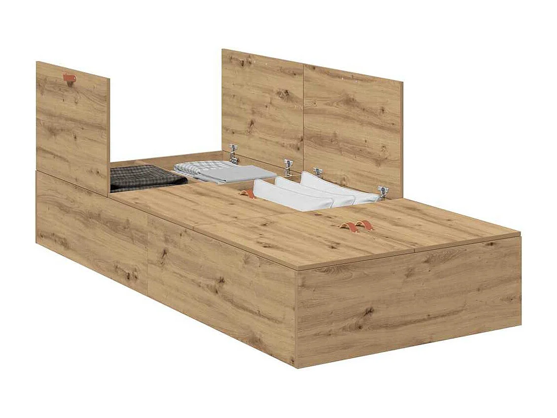 Struttura letto in rovere artigianale 90 x 200 cm in legno ingegnerizzato