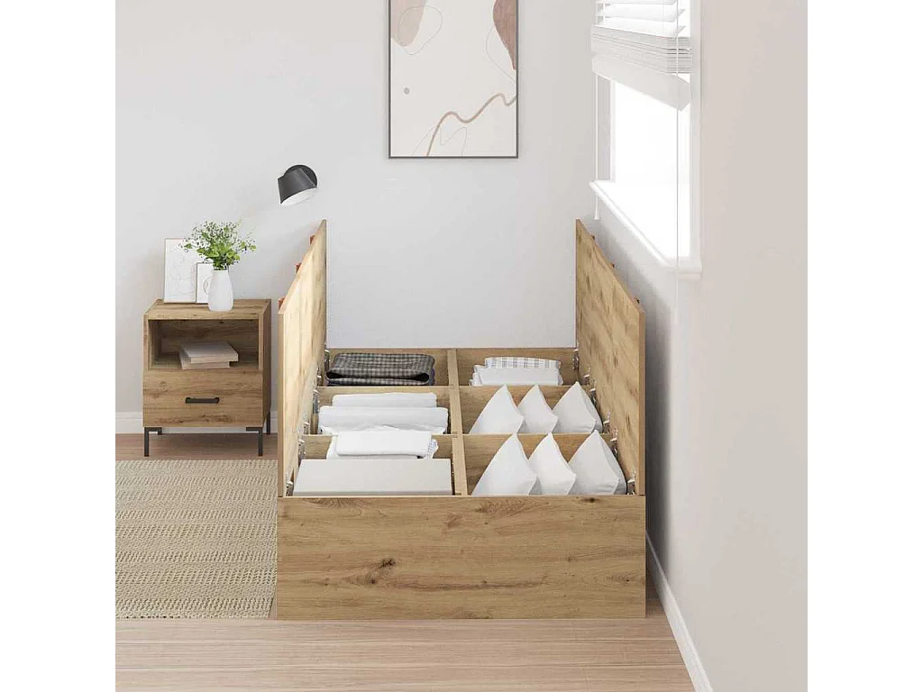 Struttura letto in rovere artigianale 90 x 200 cm in legno ingegnerizzato