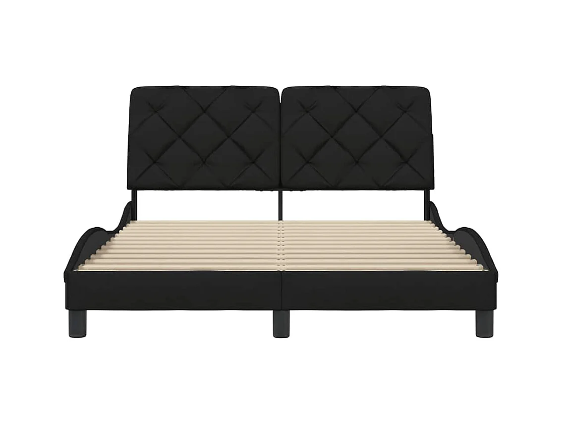 Struttura letto senza materasso nera 140x190 cm tessuto