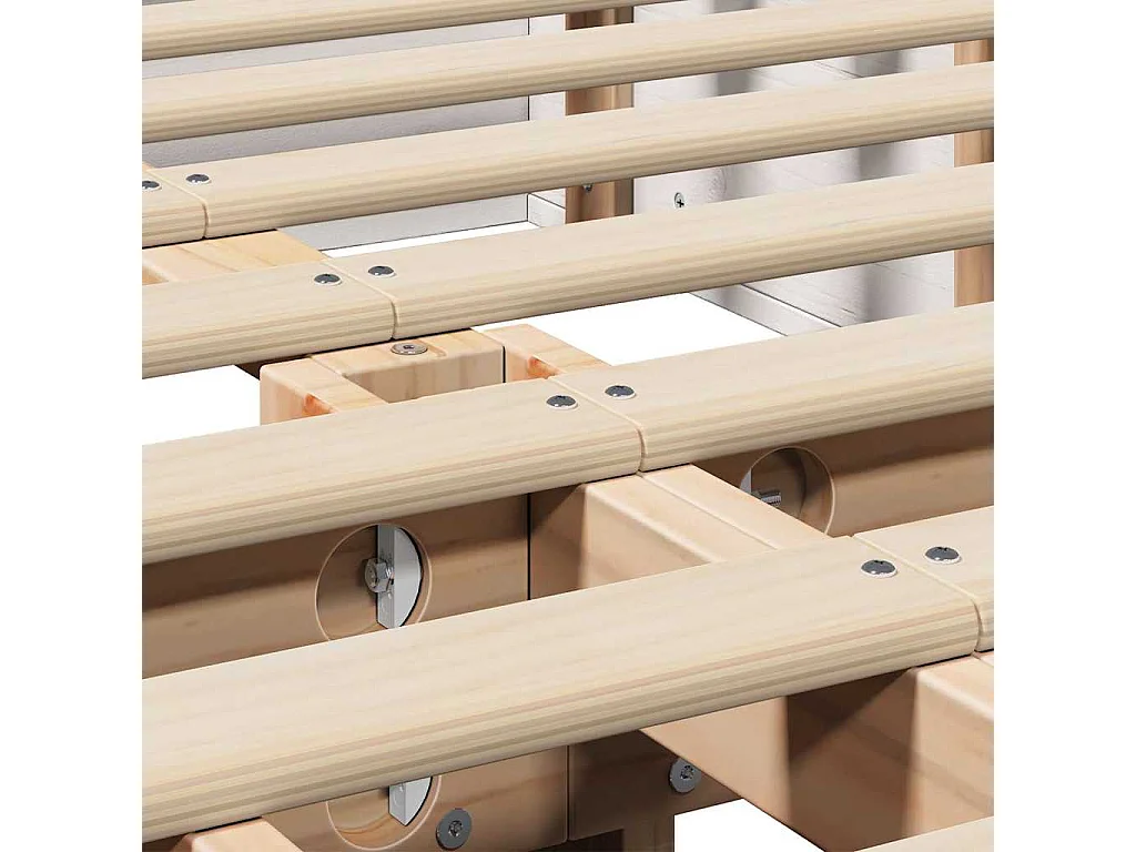 Bedframe met opbergruimte Wit 210 x 118 x 30 cm Massief grenen