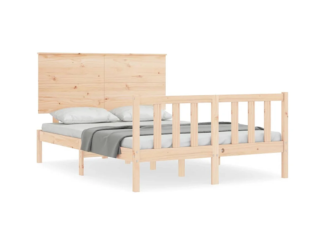 Struttura letto senza materasso 140x190 cm in legno massello di pino