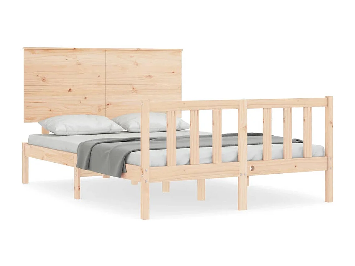 Estructura de cama sin colchón 140x190 cm madera maciza de pino