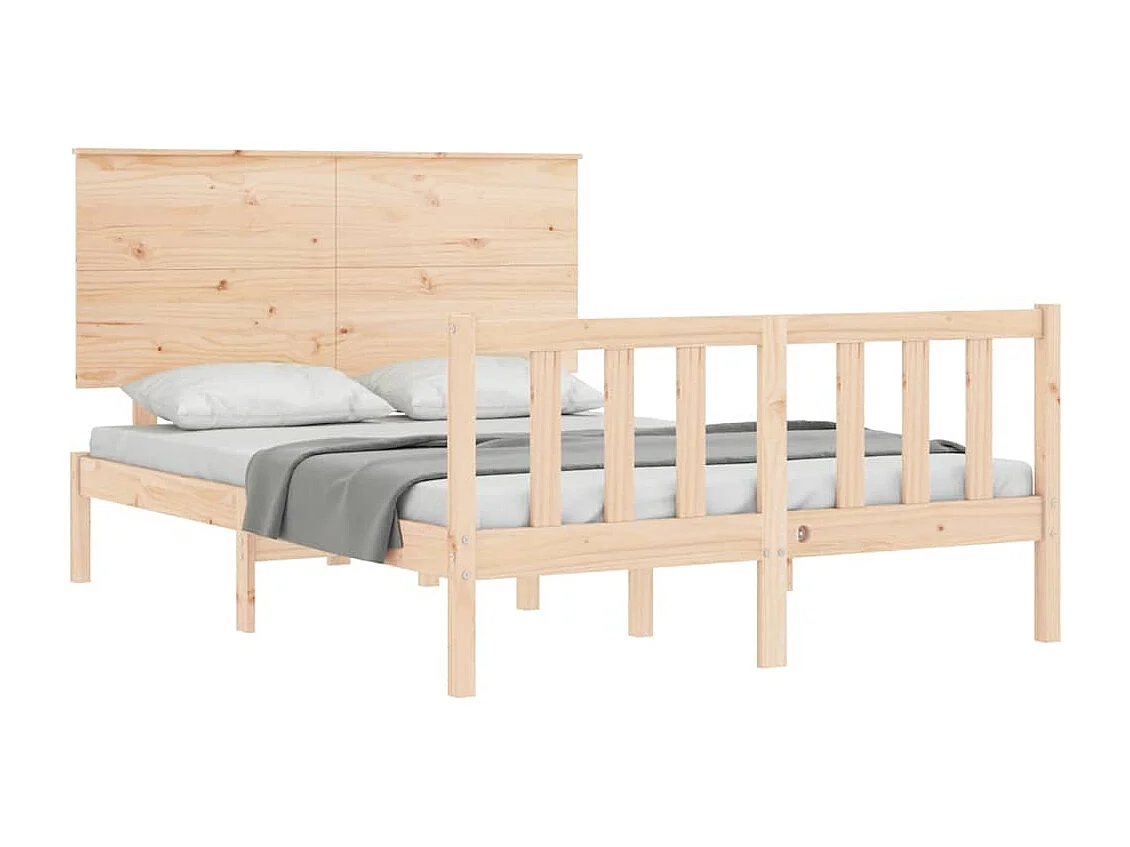 Estructura de cama sin colchón 140x190 cm madera maciza de pino
