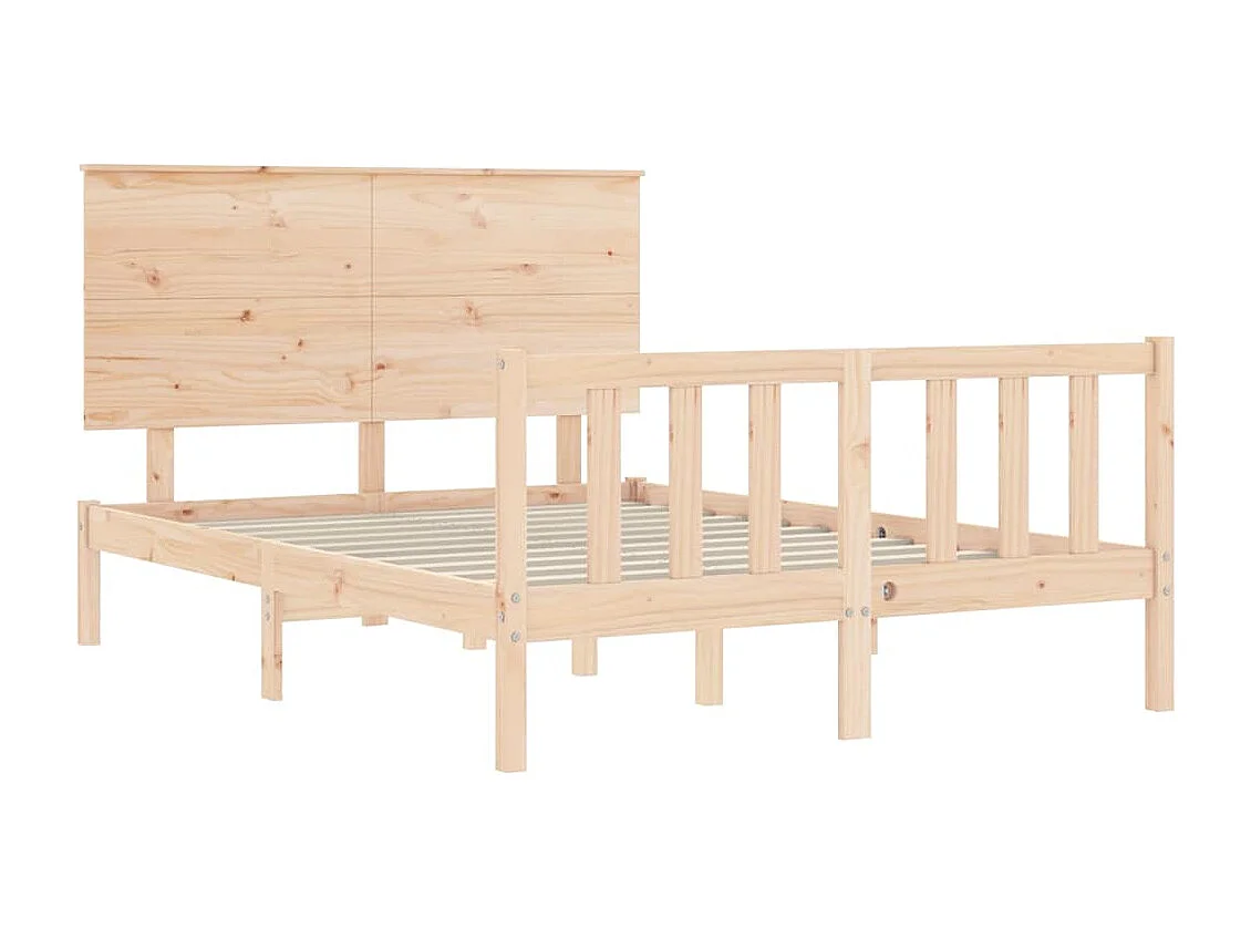 Estructura de cama sin colchón 140x190 cm madera maciza de pino