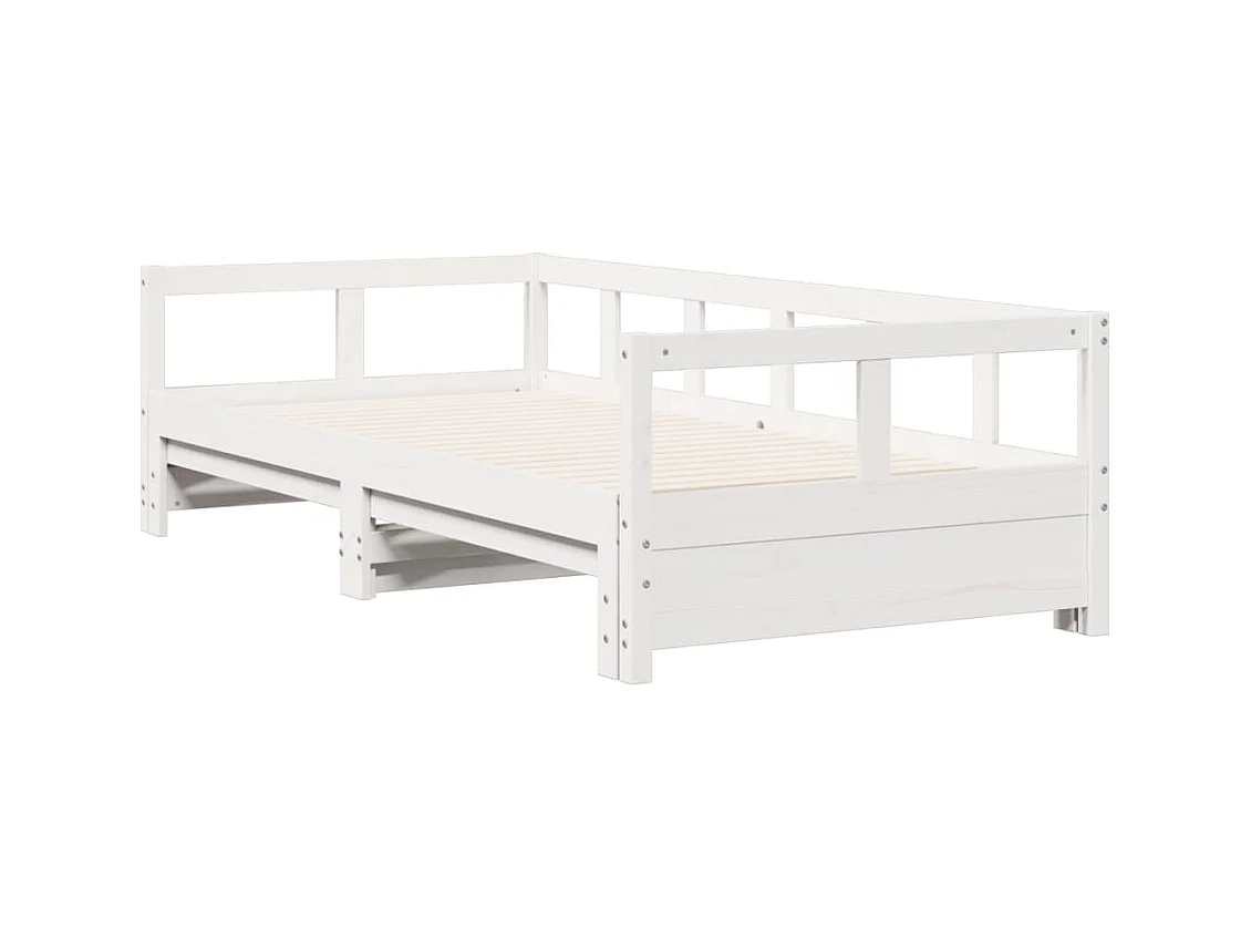 Dagbed zonder matras wit 90x200 cm massief grenenhout