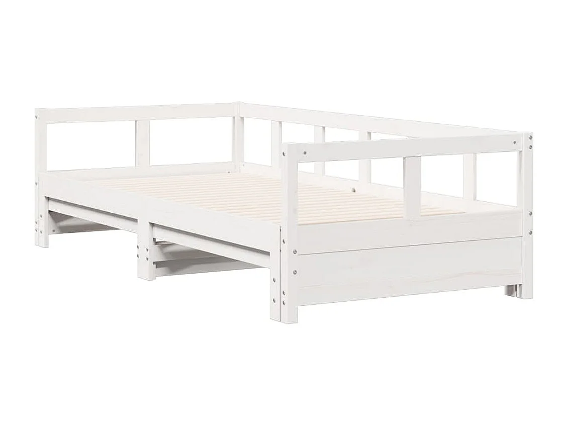 Cama de día sin colchón blanco 90x200 cm madera maciza de pino