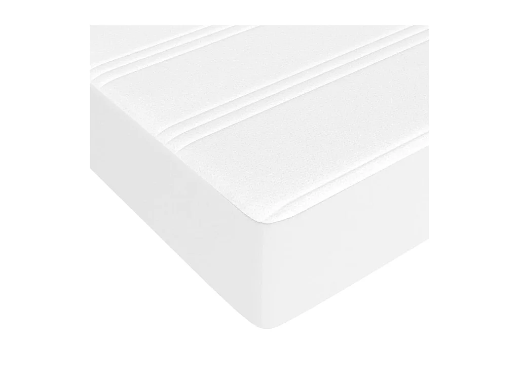 Sommier à lattes de lit avec matelas Blanc 90x200 cm Similicuir