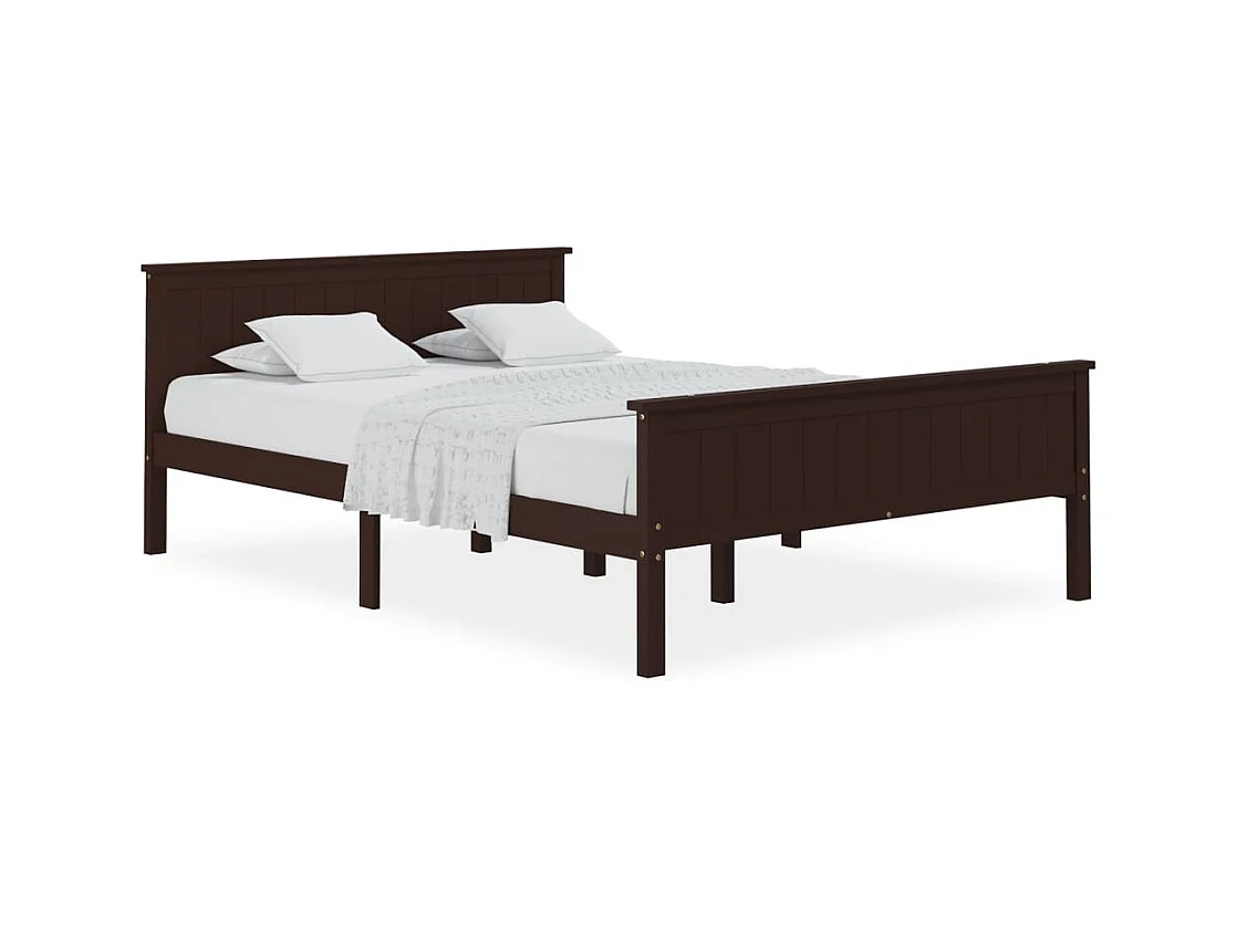 Bettgestell ohne Matratze dunkelbraun Kiefer massiv 160x200 cm