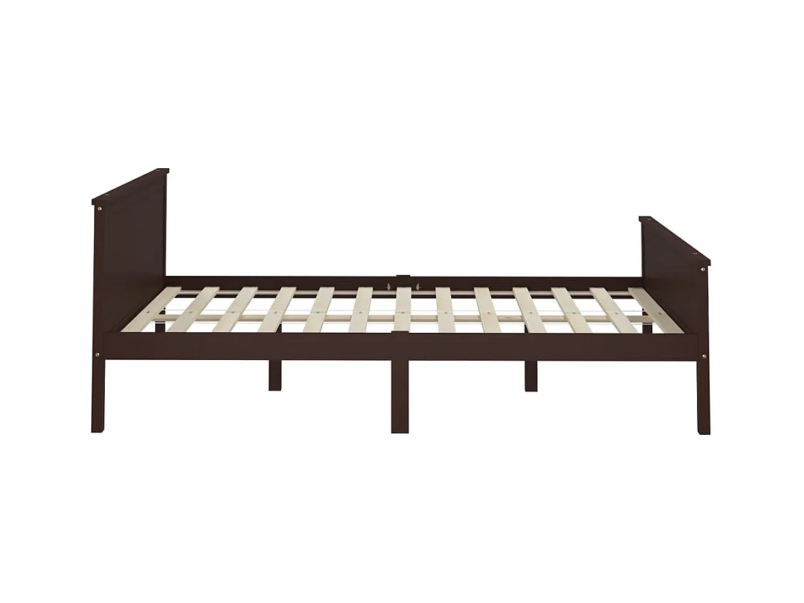 Bettgestell ohne Matratze dunkelbraun Kiefer massiv 160x200 cm