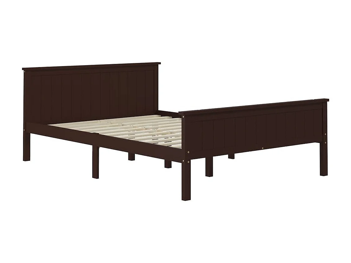 Struttura letto senza materasso in pino massello marrone scuro 160x200 cm