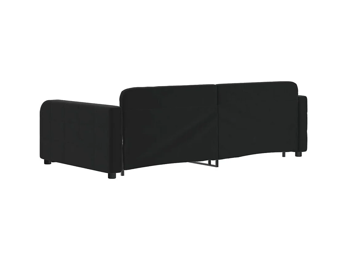 Lit de jour avec gigogne et tiroirs sans matelas noir 100x200cm