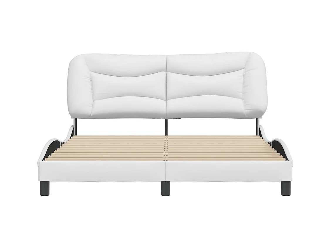 Bedframe zonder matras wit 160x200 cm kunstleer