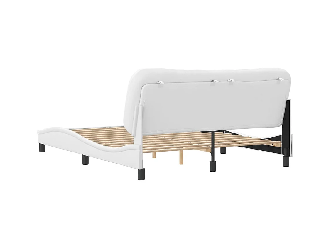 Bedframe zonder matras wit 160x200 cm kunstleer