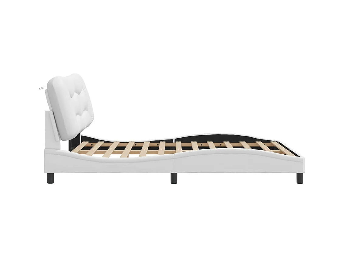 Bedframe zonder matras wit 160x200 cm kunstleer