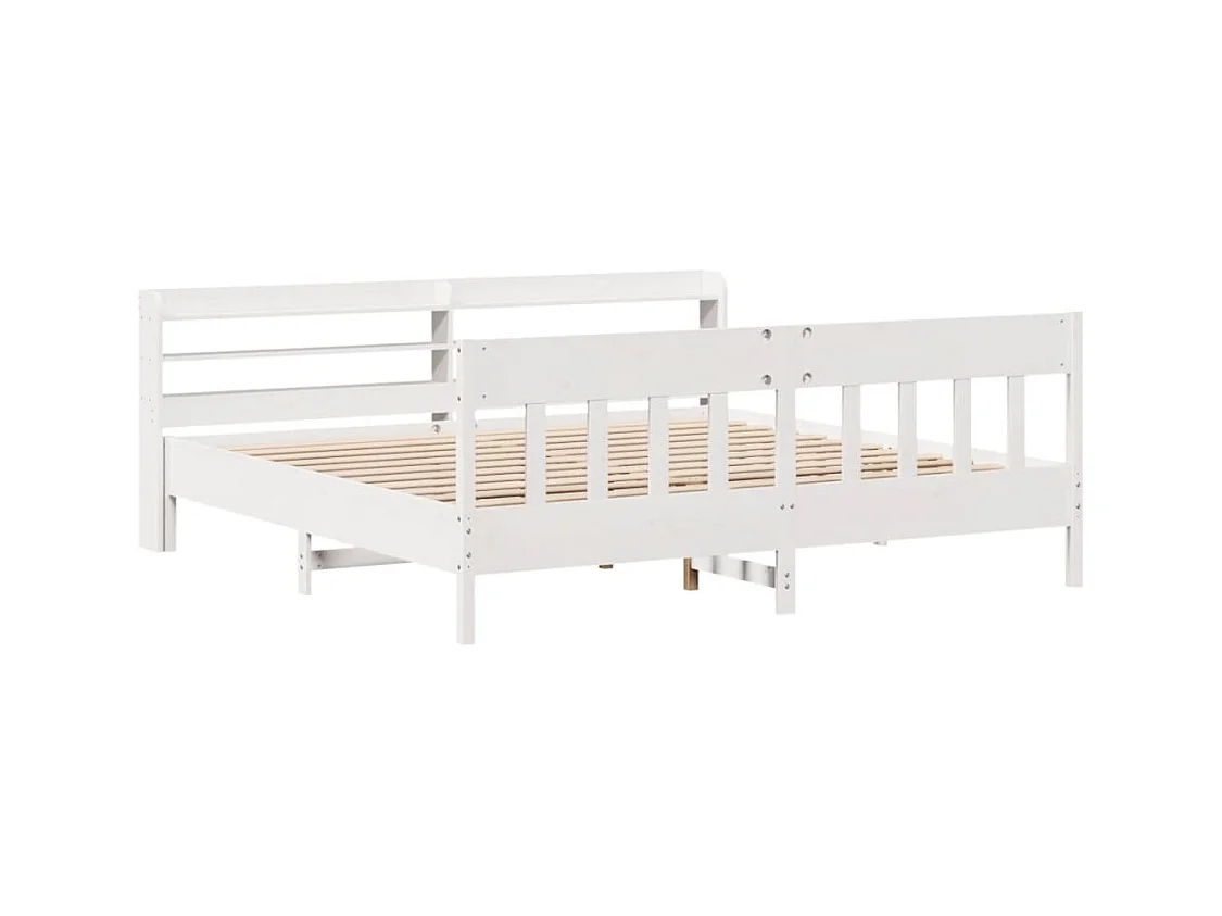 Bedframe zonder matras wit 200x200 cm massief grenenhout