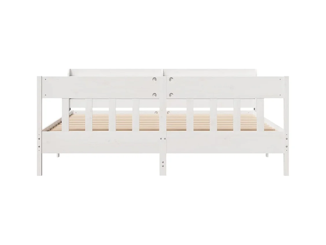 Bedframe zonder matras wit 200x200 cm massief grenenhout