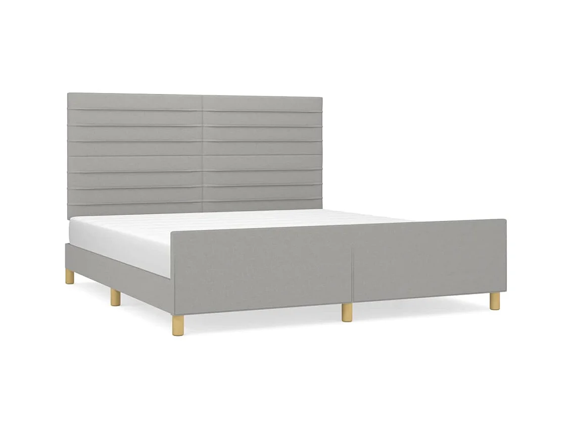 Bettgestell ohne Matratze hellgrau 160x200 cm Stoff