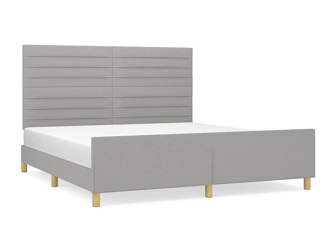 Cadre de lit sans matelas gris clair 160x200 cm tissu