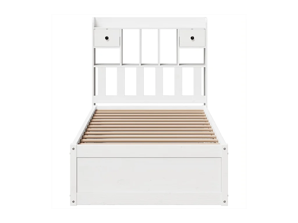 Estructura de cama sin colchón blanca 75x190 cm madera maciza de pino