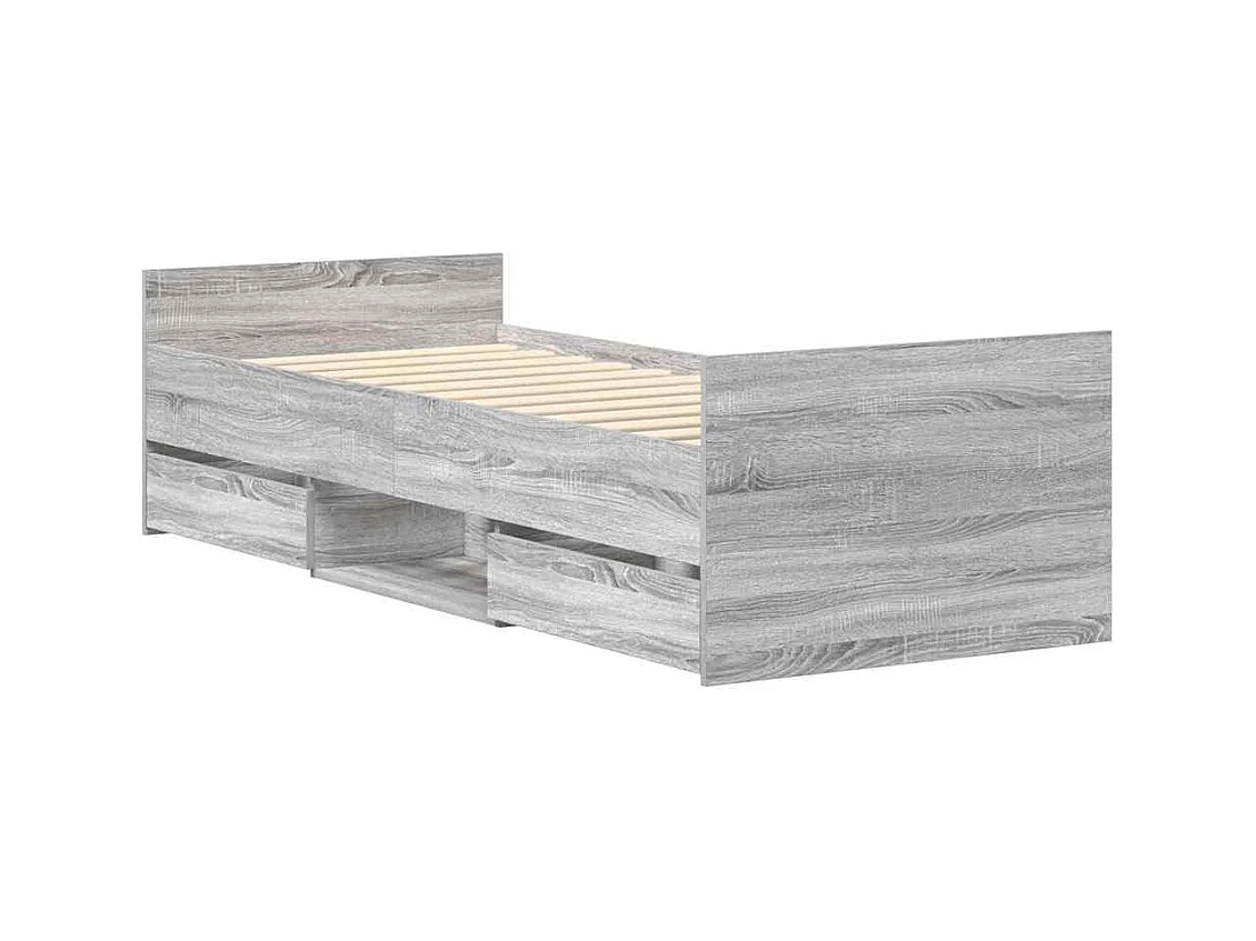 Estructura de cama sin colchón Sonoma gris 90x200 cm