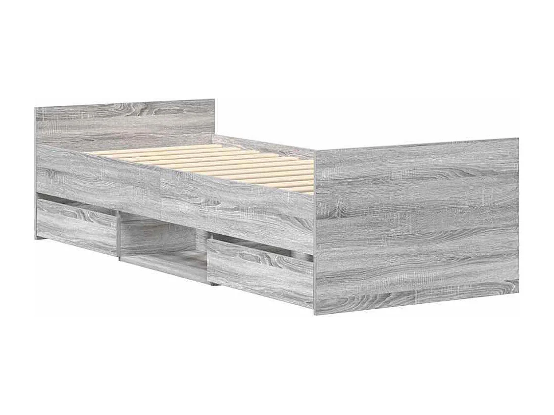 Cadre de lit sans matelas sonoma gris 90x200 cm