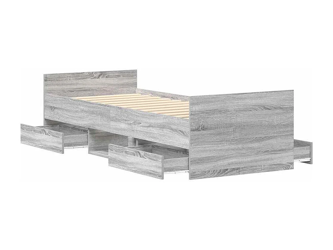 Cadre de lit sans matelas sonoma gris 90x200 cm