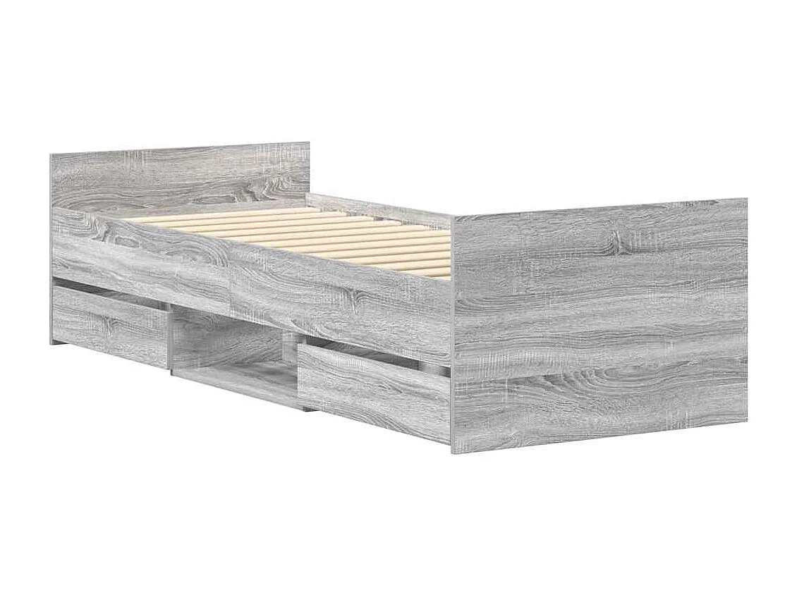 Struttura letto senza materasso Sonoma grigio 90x200 cm