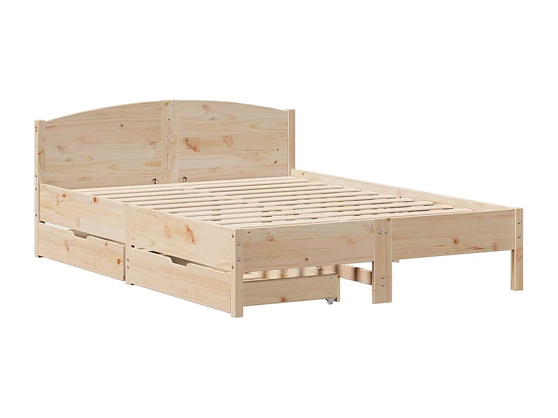 Estructura de cama sin colchón 150x200 cm madera maciza de pino