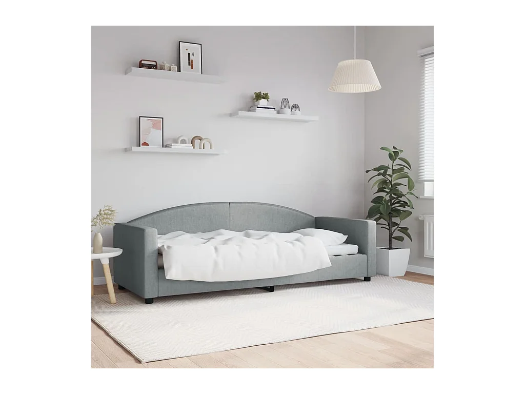 Lit de repos sans matelas gris clair 80x200 cm tissu