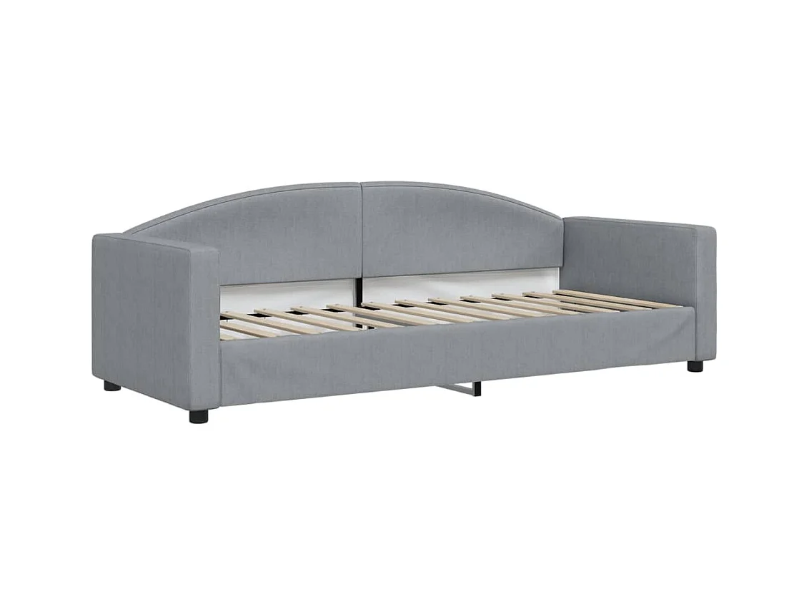 Lit de repos sans matelas gris clair 80x200 cm tissu