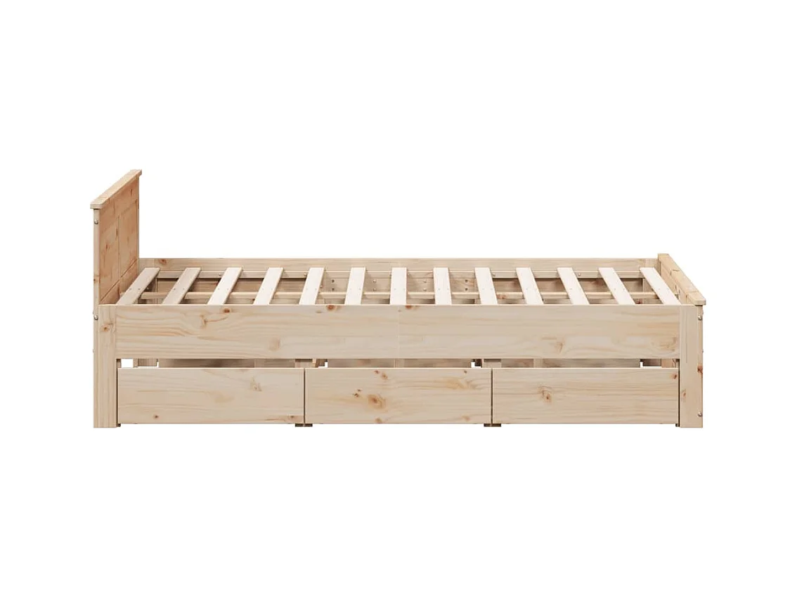 Estructura de cama sin colchón con cabecero 140x200 cm madera de pino
