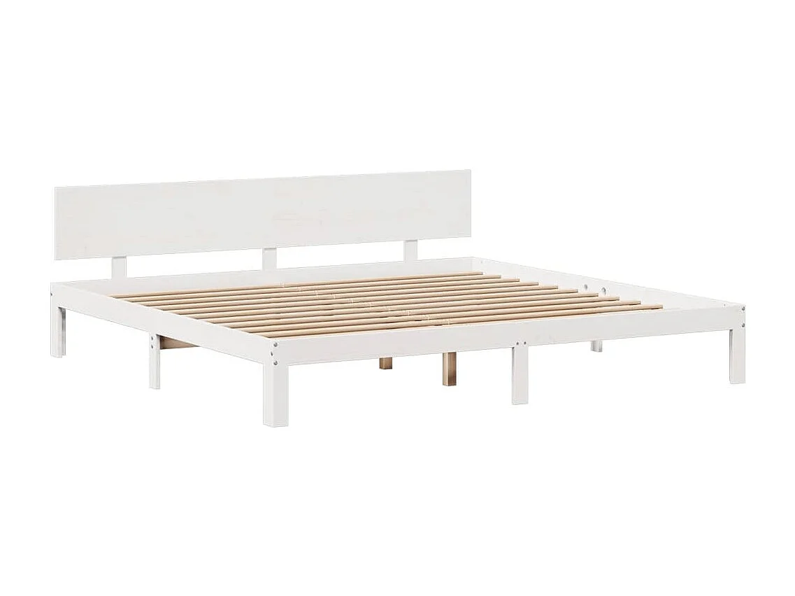 Letto libreria bianco senza materasso 200x200 cm in legno massello di pino