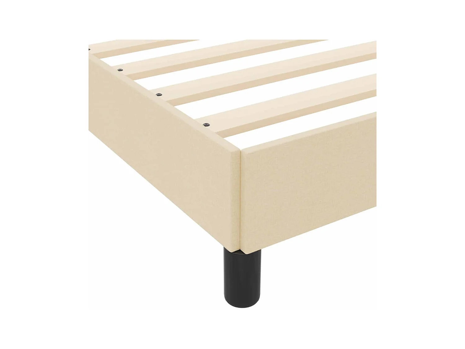 Lit à ressorts avec matelas Crème 120 x 190 cm tissu