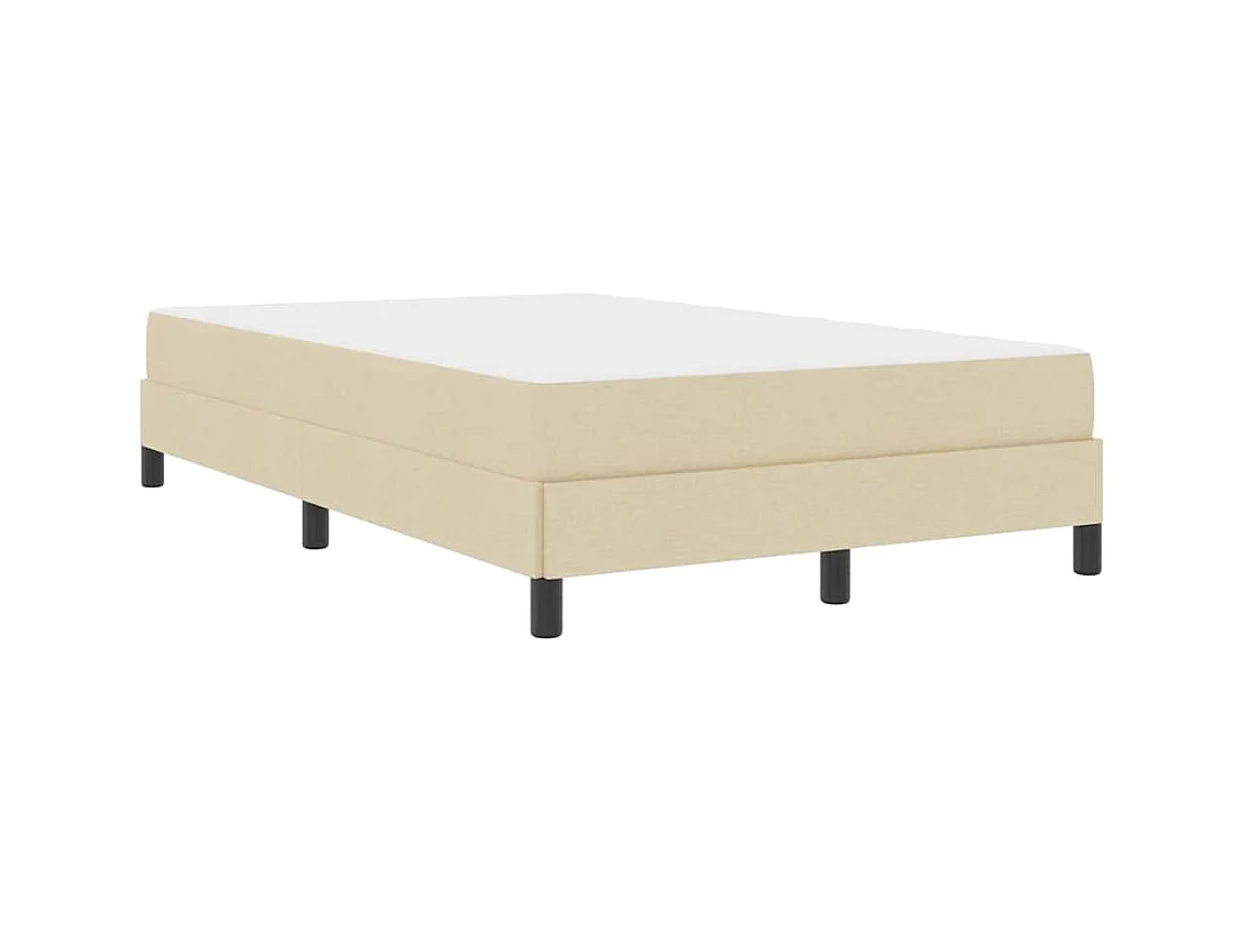 Lit à ressorts avec matelas Crème 120 x 190 cm tissu