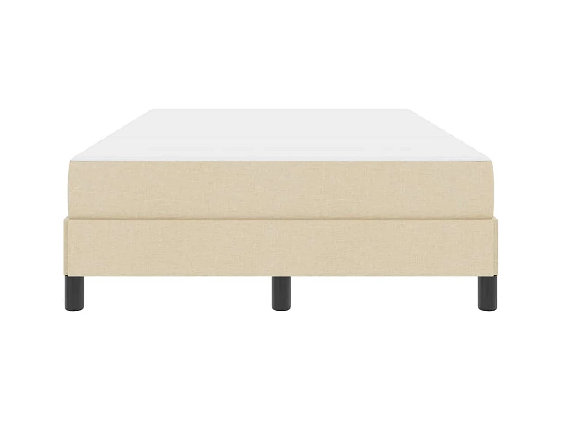 Lit à ressorts avec matelas Crème 120 x 190 cm tissu