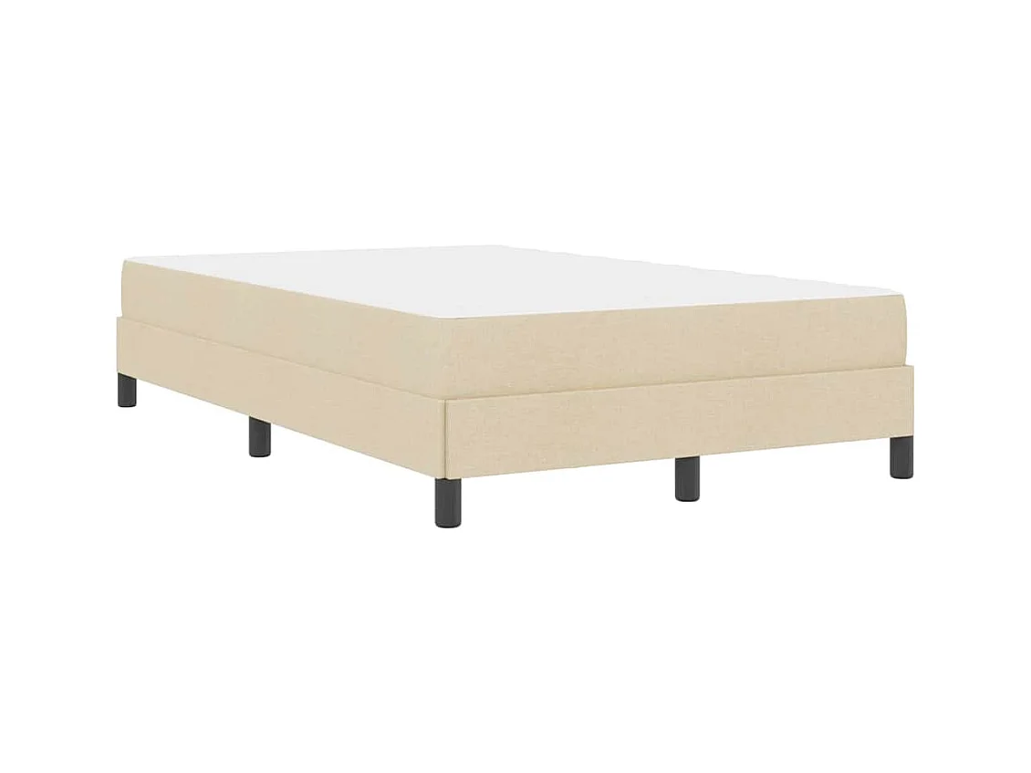 Lit à ressorts avec matelas Crème 120 x 190 cm tissu