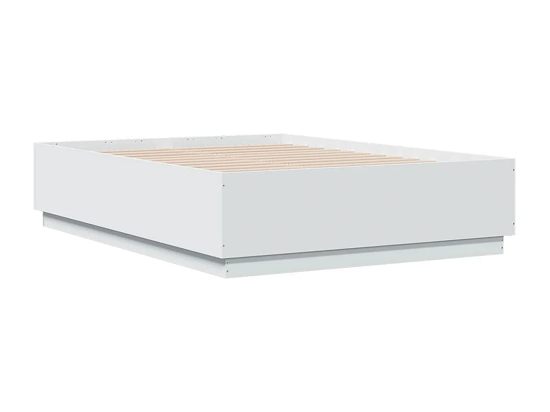 Bettgestell mit LED ohne Matratze weiß 135x190 cm