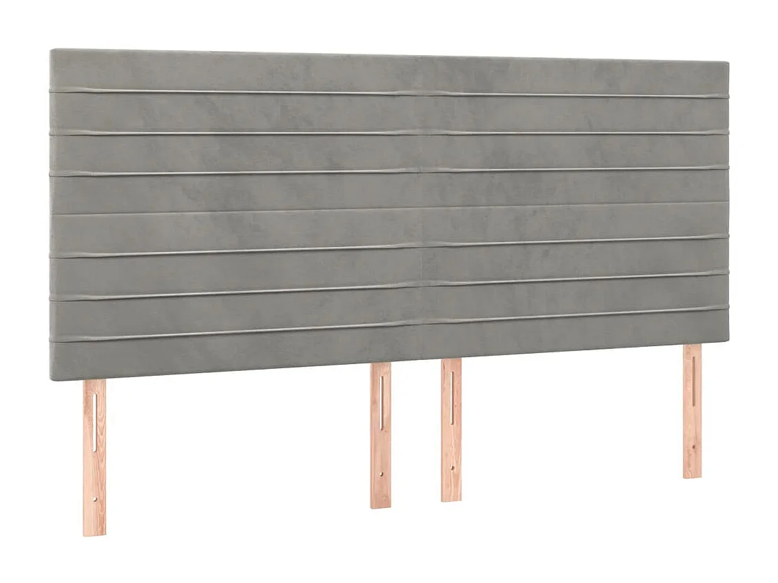 Cadre de lit sans matelas gris clair 160x200 cm velours