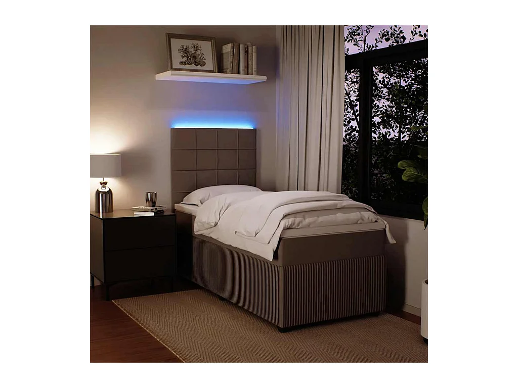 Lattenbodem en matras Lichtgrijs 90x200 cm Fluweel