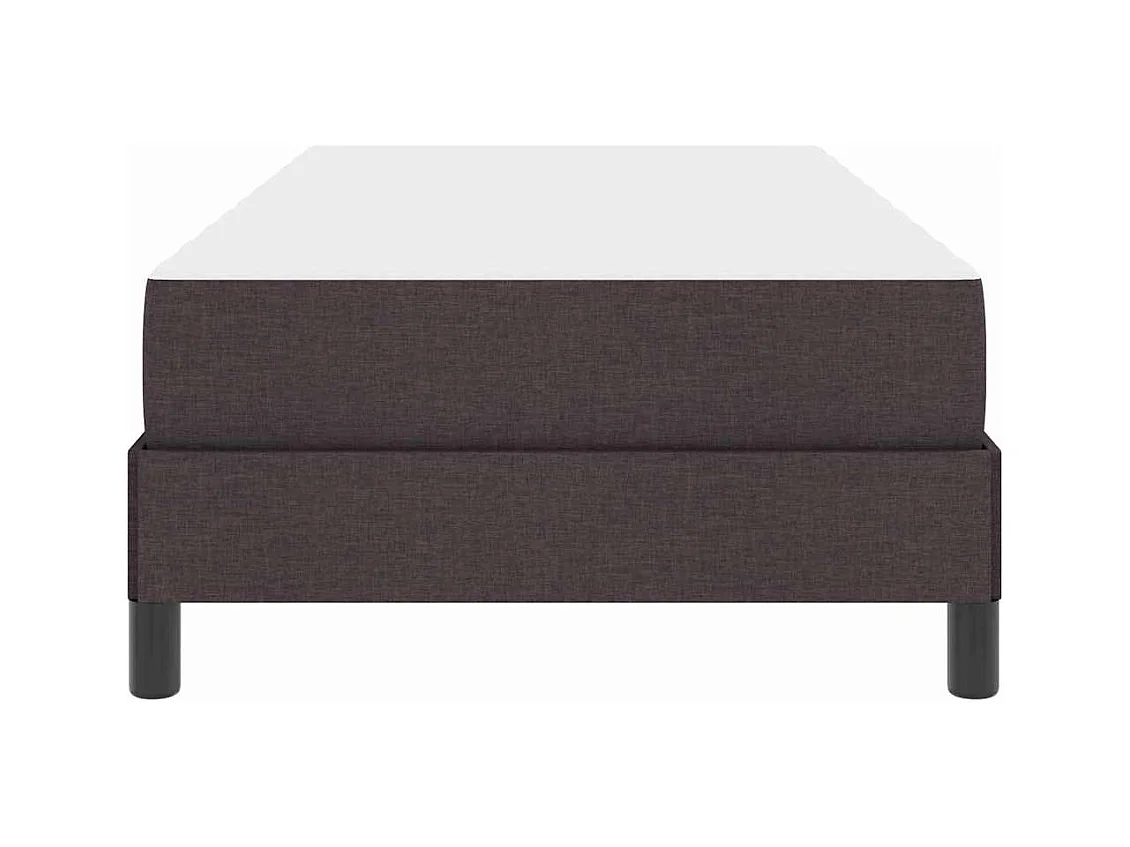 Cama box spring con colchón Tela marrón oscuro 90 x 200 cm