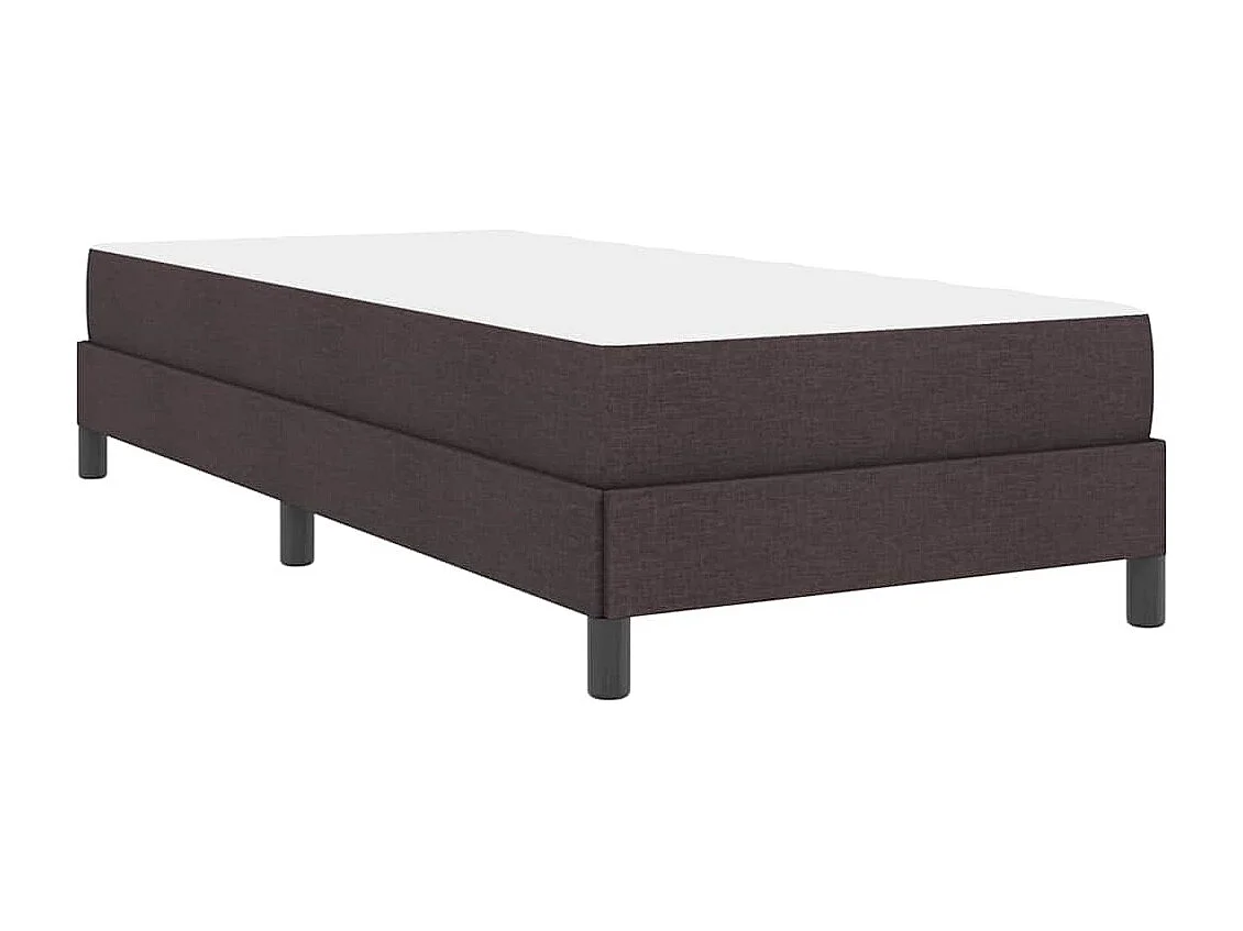 Lit à ressorts avec matelas Marron foncé 90 x 200 cm tissu