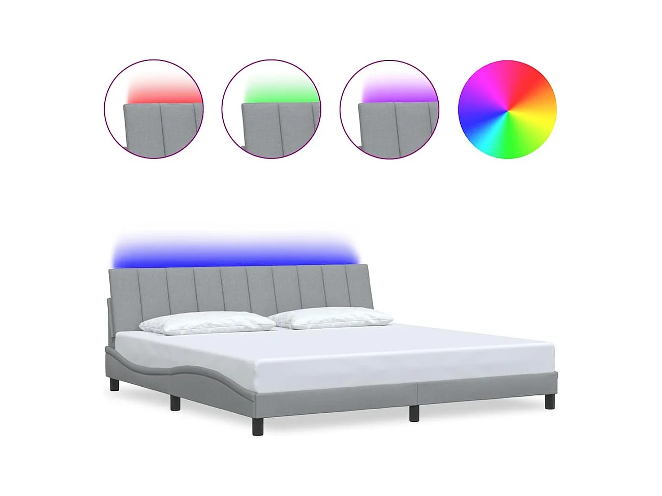 Bettgestell ohne Matratze hellgrau 200x200 cm Stoff