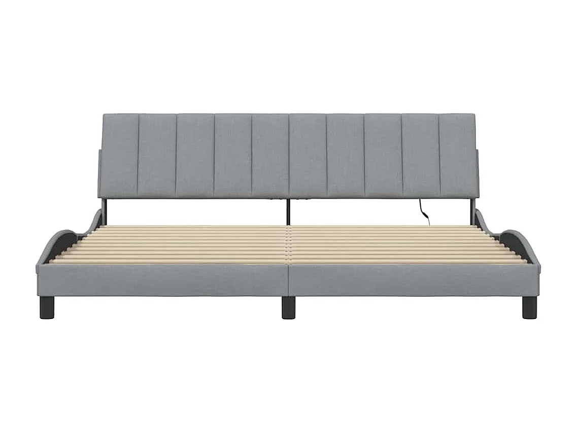 Estructura de cama sin colchón de tela gris claro 200x200 cm