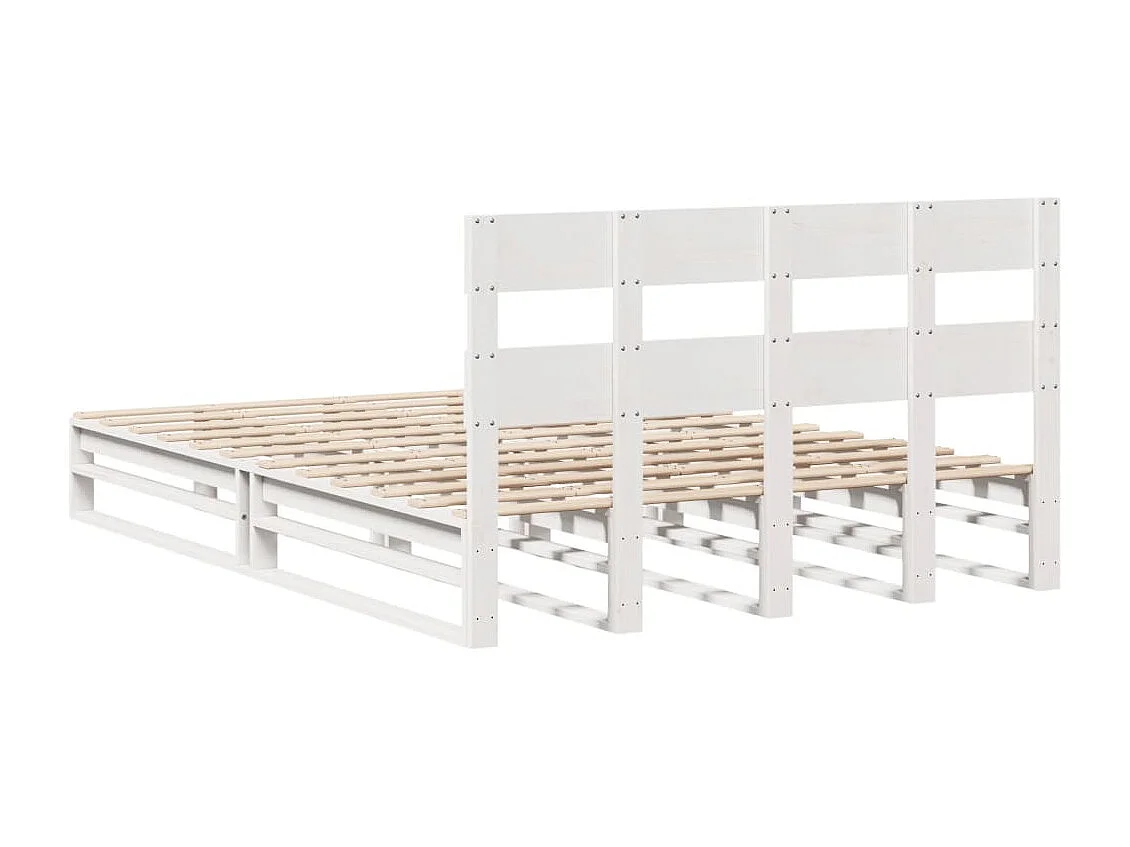 Struttura letto senza materasso bianco 120x190 cm in legno massello di pino