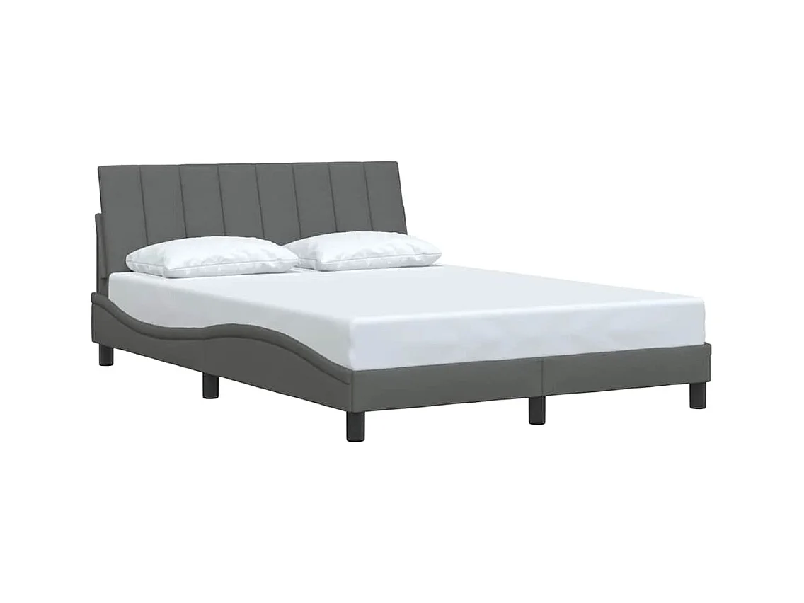 Cadre de lit sans matelas gris foncé 120x200 cm tissu