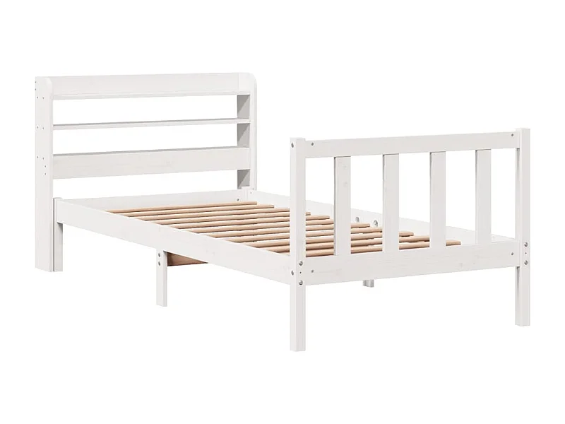 Struttura letto senza materasso bianco 90x200 cm in legno massello di pino